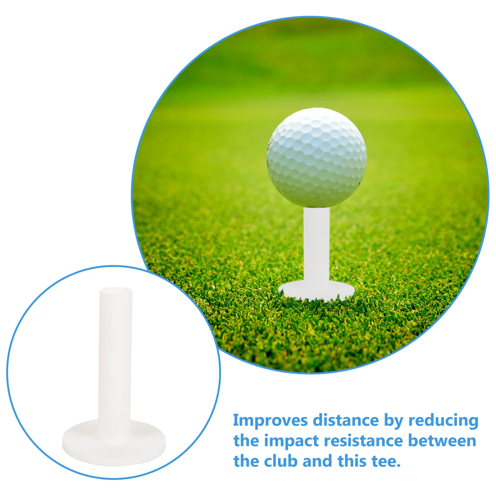 5 pçs golfe flexível silicone wear resistir suportes brancos profissionais golfs t campo de condução prática rolo