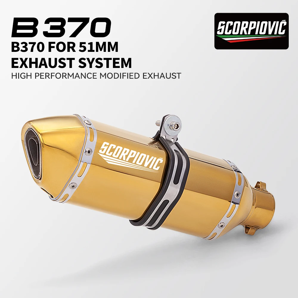 FOR B370 Exhaust Pipe Tail Section Golden Small Hexagonal Exhaust Pipe 51MM universal 250SR 600 RC39