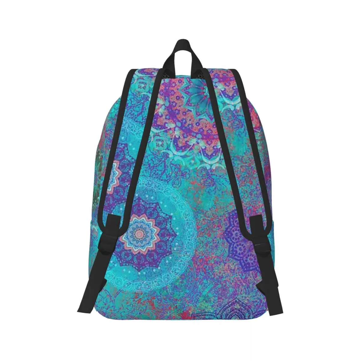 Mandalas In Blue With Art Backpack Daypack Large Capacity Kids BookBag School Bag Shoulder Bags for Men Women