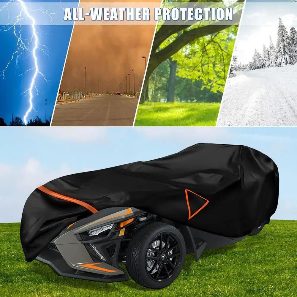 غطاء Go Kart مقاوم للماء متوافق مع موديل 2015-2025 Polaris Slingshot بدون سقف، غطاء مركبة من قماش أكسفورد 420D مع Ai #6