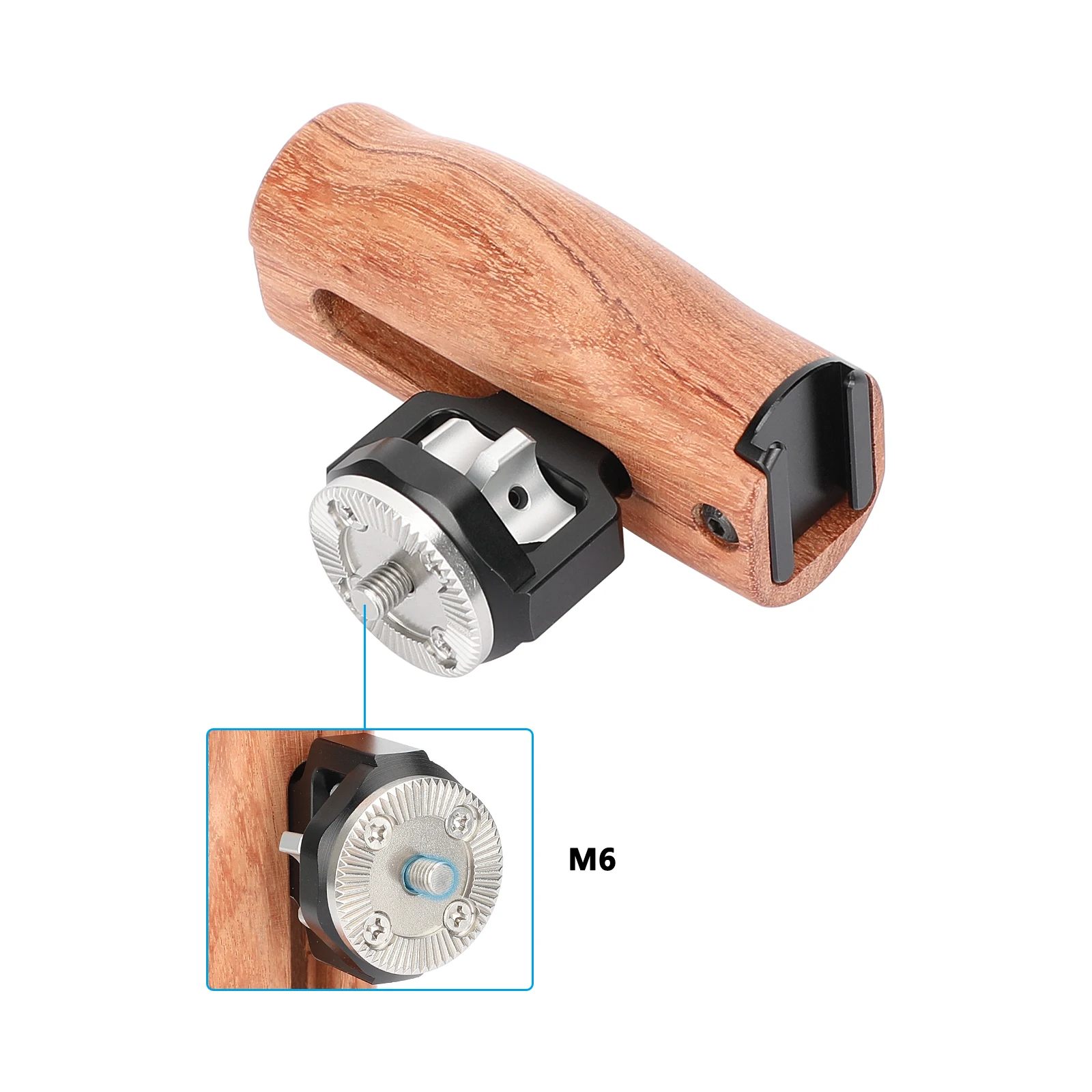 Kayulin Camera Wooden Handgrip With ARRI-Style Rosette M6 Male Mount And Cold Shoe for Sony Dslr Cage Shoulder Rig