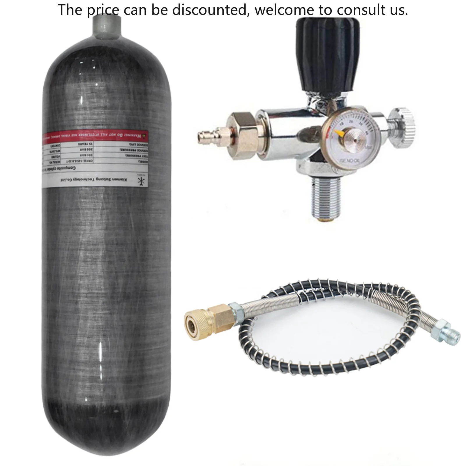 

TUXING High Pressure 6.8L 4500psi 300bar 30mpa Wrapped Composite Carbon Fiber Cylinder Scuba Diving Tank With Fill Station Valve