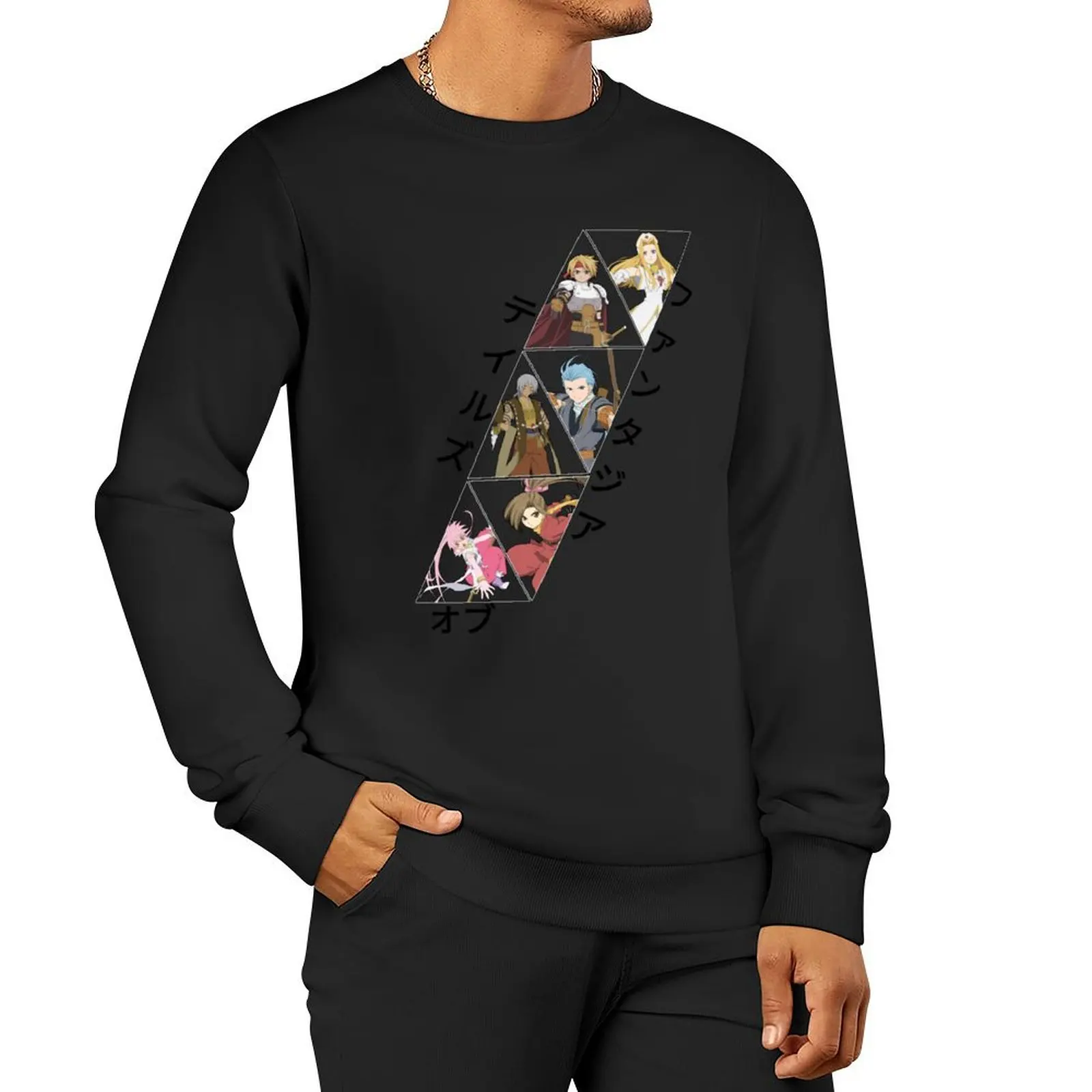 

Tales of phantasia character in patterns katakana ver Pullover Hoodie japanese style new in hoodies & sweatshirts