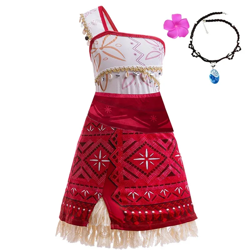 فستان الأميرة موانا 2 من فيلم ديزني فتاة كوسبلاي فايانا بكتف واحد زي الهالوين فيستدو للأطفال ملابس لحفلات أعياد الميلاد