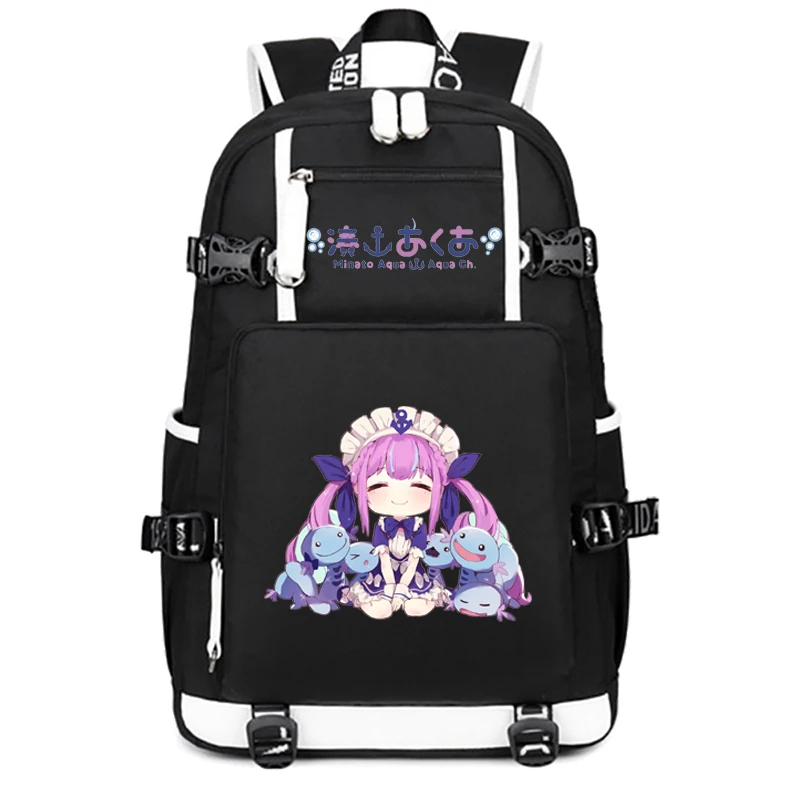 

Explosive Japanese cartoon minato aqua printed youth student schoolbag men and women travel backpack