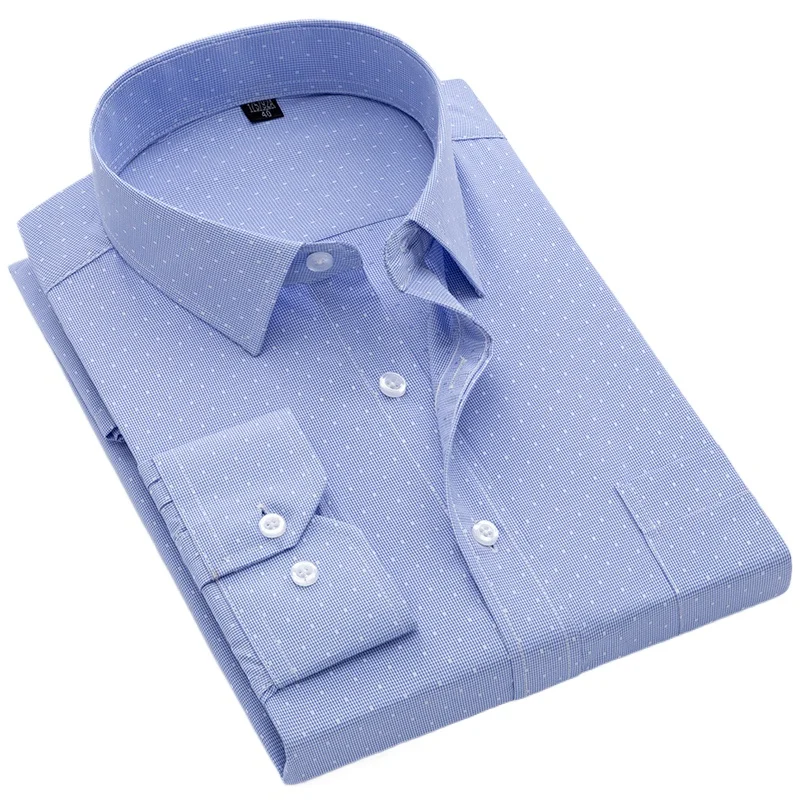 

Business Dress Shirt Men's Long-sleeve Autumn Spring Fashion Solid Casual Formal White Work Office Simple Basic Man Clothe