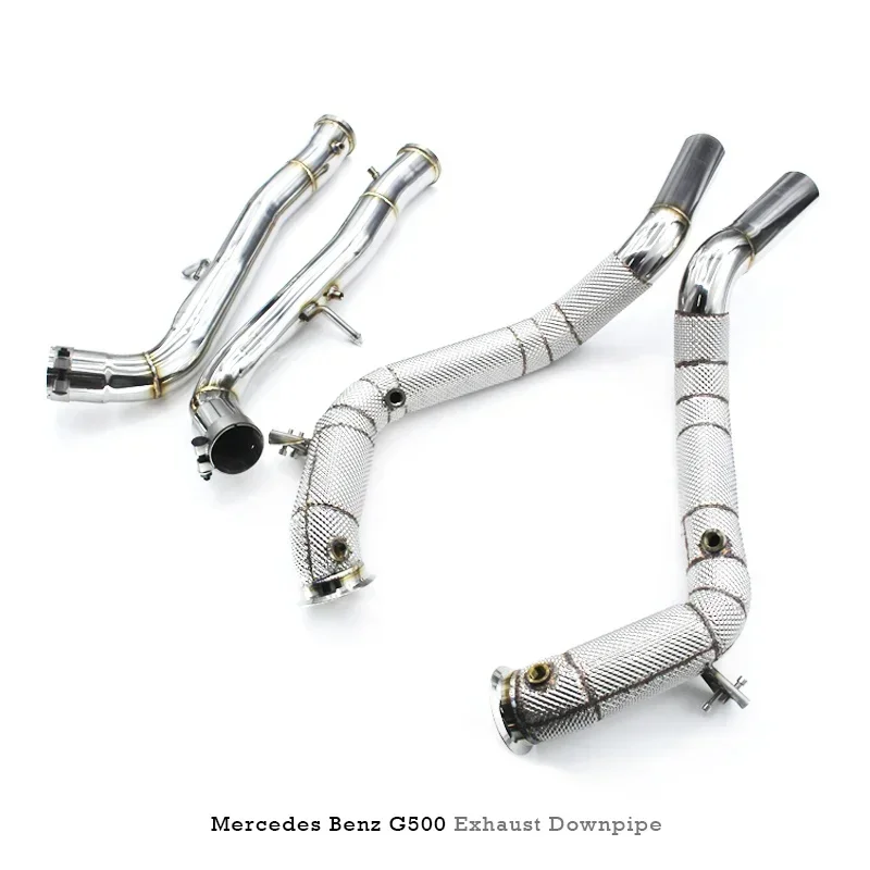 Section High flow Pipes branch downpipe Exhaust Pipe with for Benz G500 G550 G63 W464 4.0T