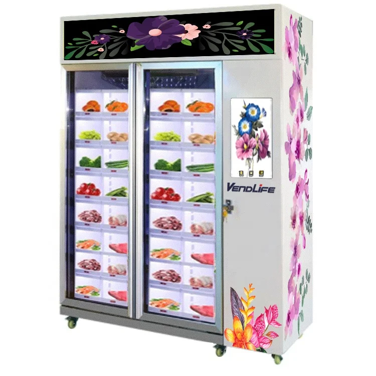 Intelligent Food Drink Snack Flower Locker Vending Machine with Refrigeration System Automatic Retail Storage Kiosk Vendor