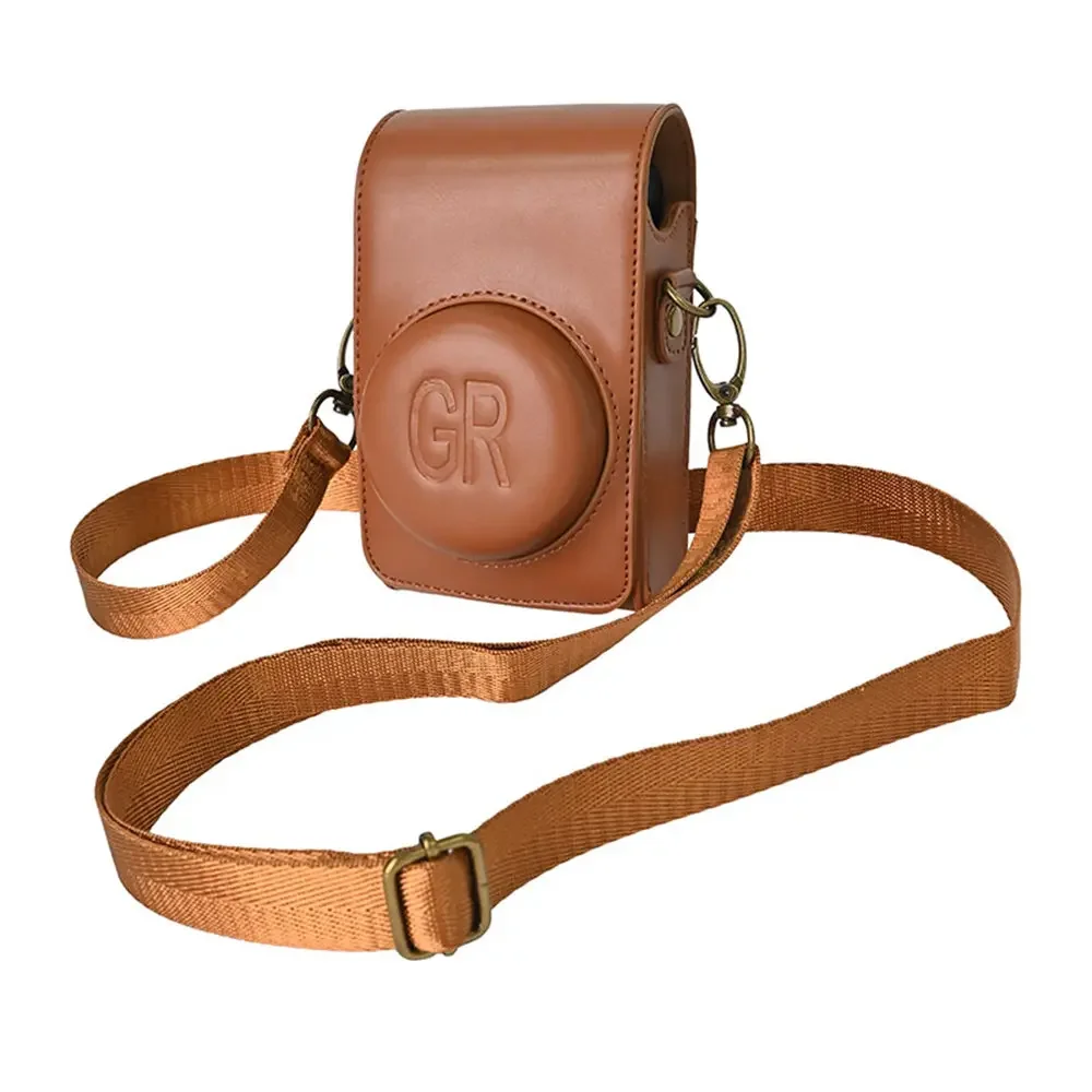 PU Leather Full Body Camera Bag  Case For Ricoh GR GRII GRIII GR GR2 GR3 Protective Cover With Shoulder  Strap