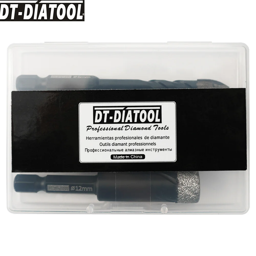 DT-DIATOOL Quick-fit Shank Diamond Drill Bits Positioning Bit Kit Dry Hole Saw Core Cutter Tile Marble Granite Ceramic Masonry