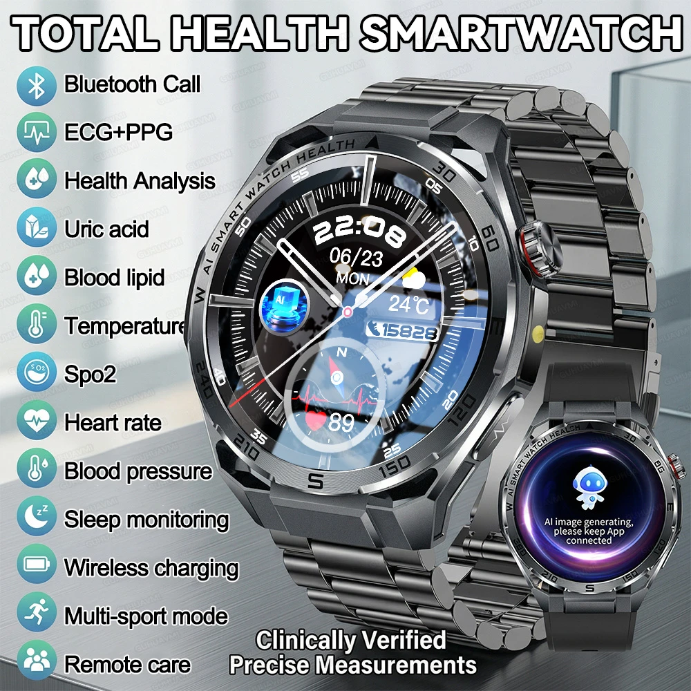 

New Upgrade Total Body Composition Health Smart Watch ECG Blood Pressure Uric Acid Tracker Watches Bluetooth Call SmartBracelet