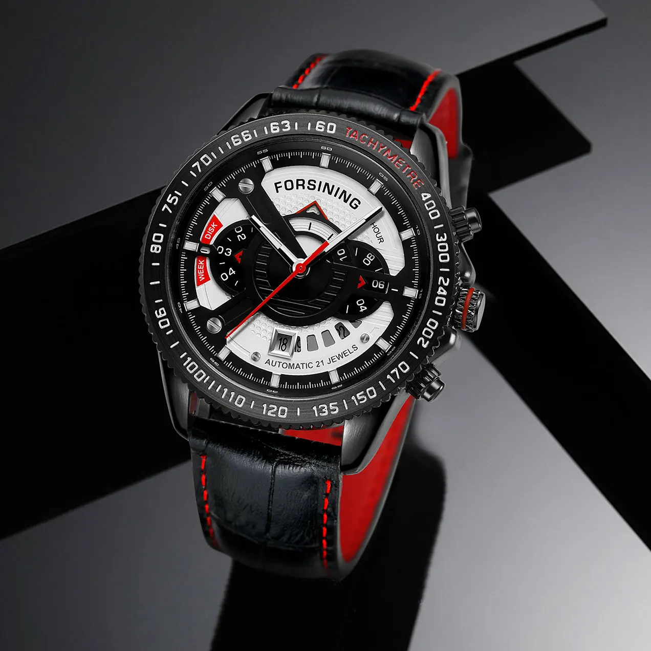 

Forsining календарь с тремя циферблатами из нержавеющей стали мужские механические автоматические наручные часы лучший бренд класса люкс гоночные спортивные мужские часы