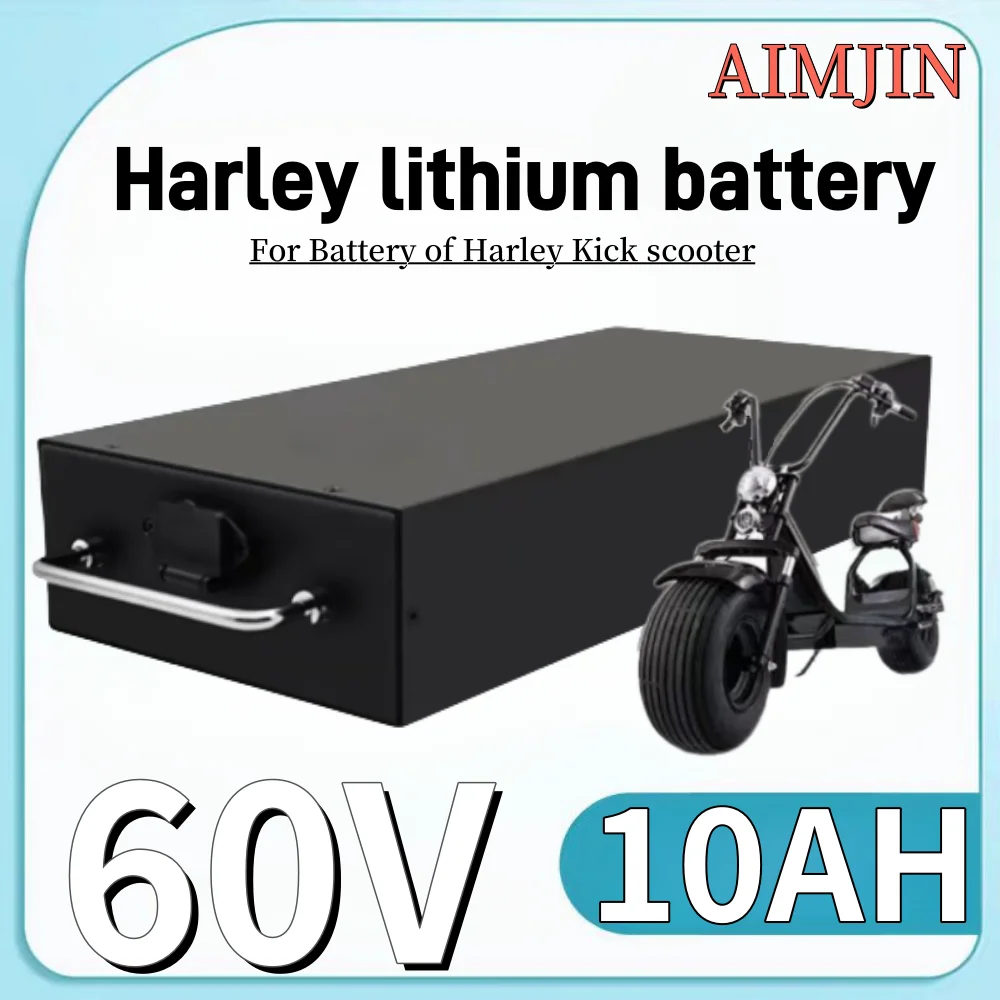 For Harley Two Theeled Electric Motorcycle Battery 60V 10Ah 18650 Lithium Batteries Waterproof Citycoco Foldable Scooter
