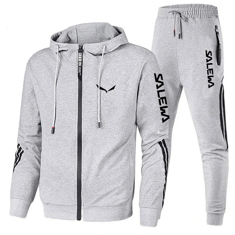 2024 Spring Autumn New Men\'s Tracksuit Set Men Zipper Jacket+Pants 2-piece Fashion Casual Jogging Fitness Sportswear Suit S-3XL