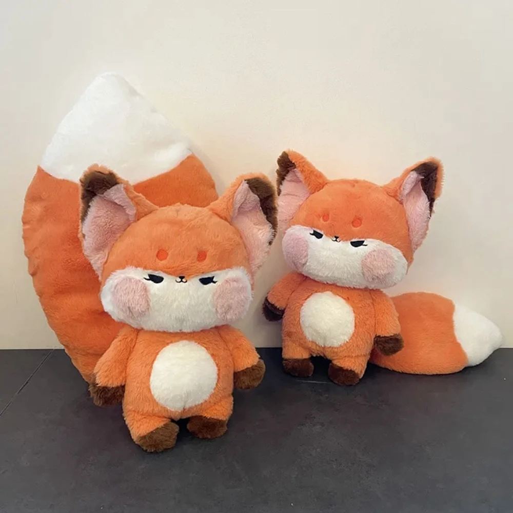 60Cm Cute Little Fox Plush Toy Big Tail Orange Super Cute Sleeping Pillow Fox Doll To Give Children Friends Birthday Gifts