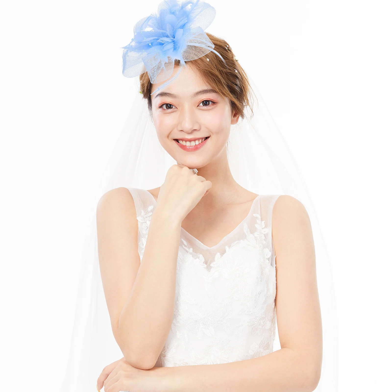 

Vintage Veil Fascinator Headband Lightweight Bridal Wedding Hair Clip Accessories Fascinator Headband Women Headdress