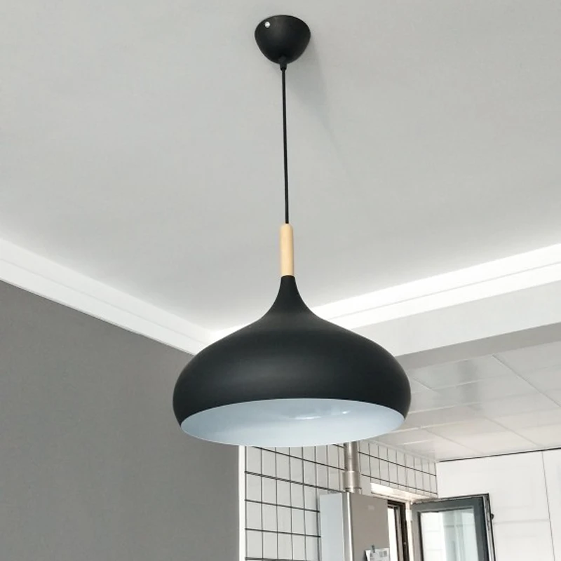 Multicolour Lustre Pendant Lights Restaurant Wood Hanging lighting kitchen Light Fixtures Modern E27 LED Loft Hanglamp