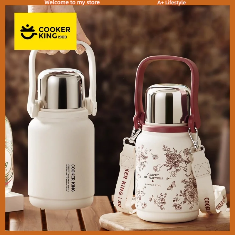 

COOKER KING Spot Goods Thermos Coffee Cup Straw Cup Insulated Bottle Stainless Steel Vacuum Flask Cold&Hot Sports Insulated Cup