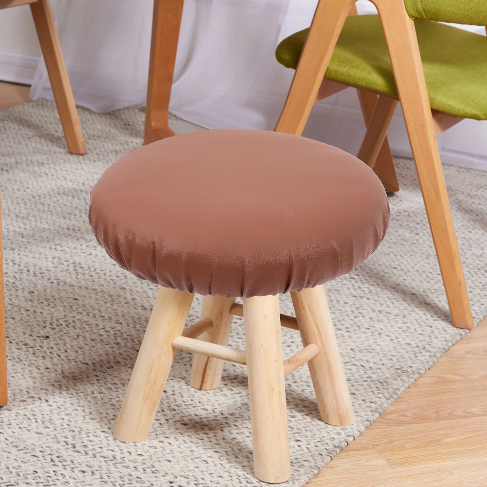 

Bar Cover Round Elastic Seat Protector Washable Furniture Slipcover For Dining Bar Chair Protector Kitchen Garden