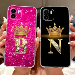 For Xiaomi Redmi A1 Phone Case RedmiA1 Cover Soft Silicone Cute Crown Letters Back Cover For Xiaomi Redmi A2 Cases A 1 A 2 Coque