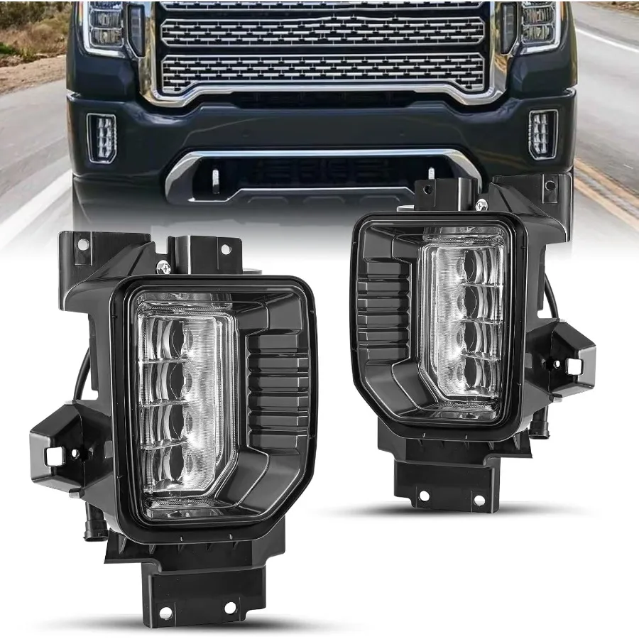 

Для 20202023 GMC Sierra 2500HD 3500HD Комплект пар светодиодных противотуманных фар в сборе LH + RH с лампочками повышенной видимости для бездорожья и ночью