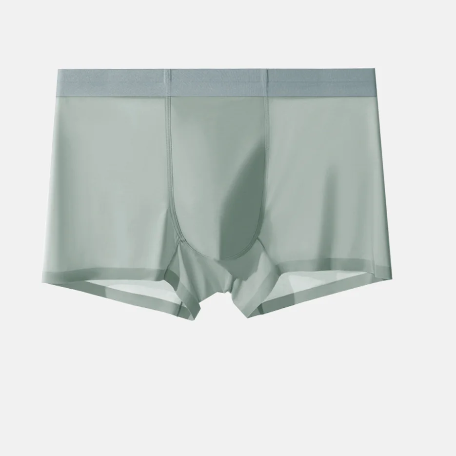 20D Ultra-Dünne Transparente Eisseide Herrenunterwäsche 3A Antibakterielle Atmungsaktive Schnelltrocknende Nahtlose Boxershorts