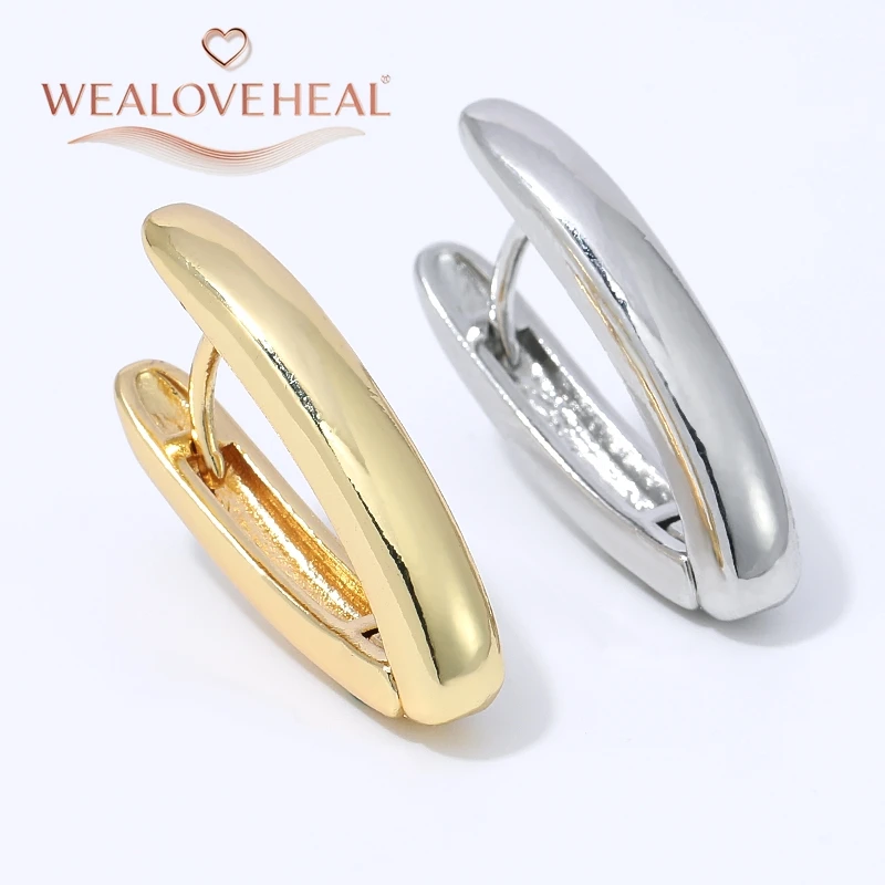 18K vergoldete A-förmige Huggie-Ohrringe für Damen, minimalistische, zarte V-förmige Creolen, Alltagsschmuck, Valentinstags- und Geburtstagsgeschenk – Detail 16