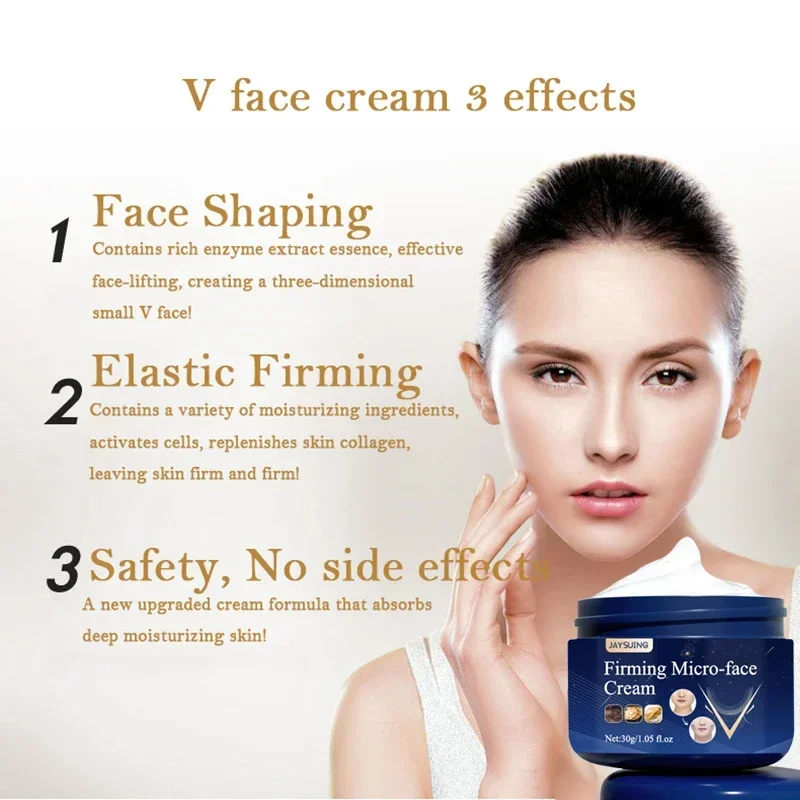 V-Shape Slimming Cream Firming Face Lift Slimming Shaping Removal Face Fat Masseter Muscle Double ChinBurning Thin Face Products