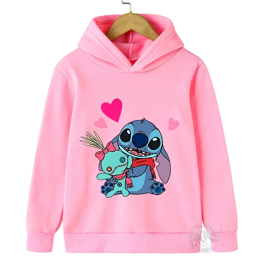 Stitch Star Baby Stitch Cartoon Printed Children's Sweater Boys and Girls Outdoor Sports Hooded Sweater