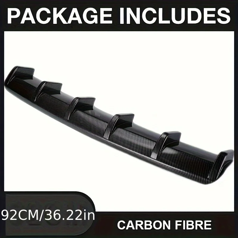 

ABS Rear Bumper Spoiler Diffuser - Universal 6-Fin Shark Fin Style, All-in-One Design, Scratch-Resistant for Vehicle Body Kit E