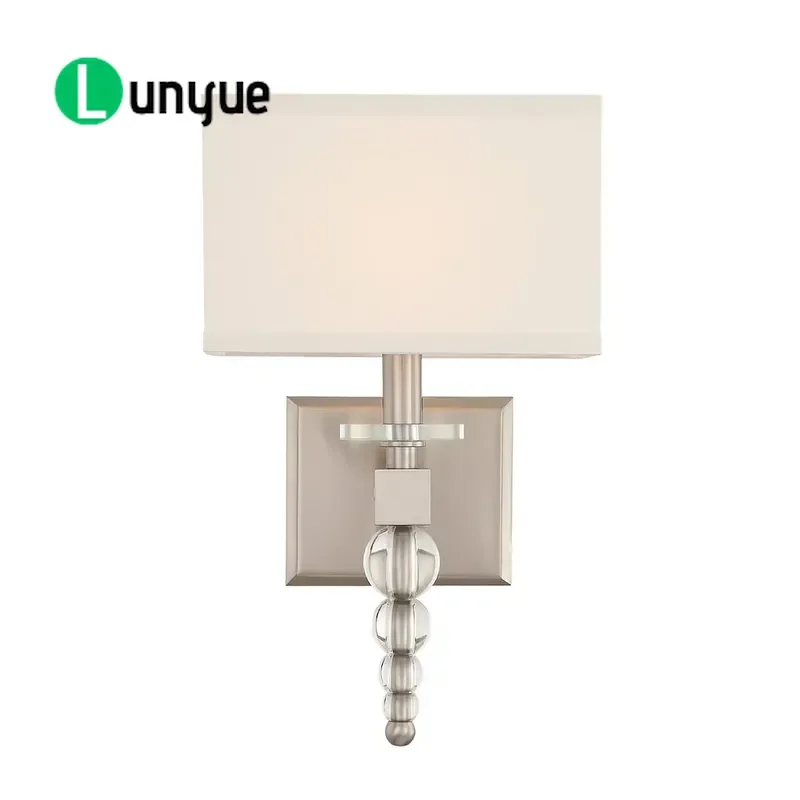 Modern Art Copper LED Wall Lamp Square Fabric Shade Multi Color Temperature Indoor Lighting Fixture for Living Room Bedroom