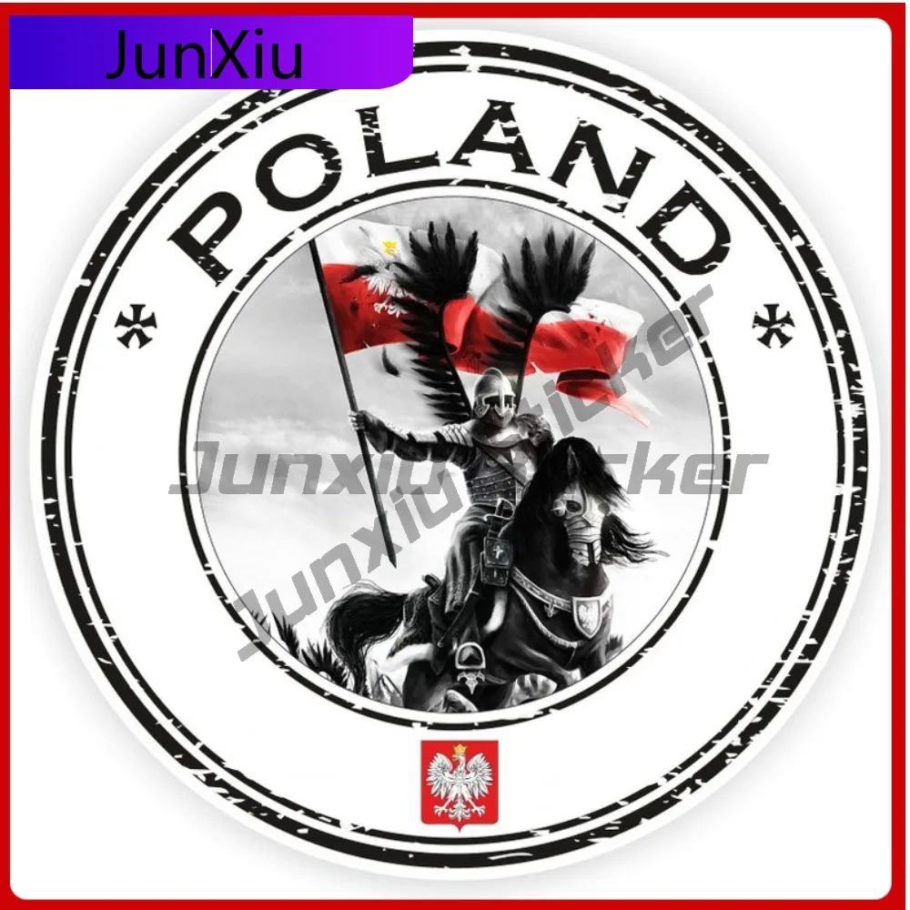 

Poland Seal Sticker Round Flag Funny Motorcycle Laptop Scratch Cover Auto Accessories Vinyl Decal For Car Truck SUV Window