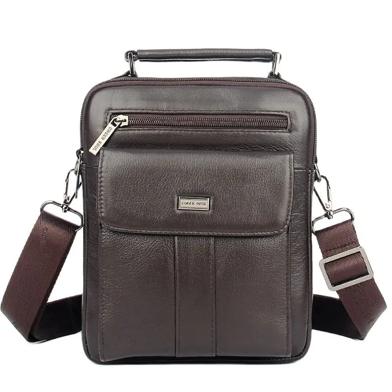 2023 New style 100% genuine leather shoulder bag men messenger bag Multifunction leisure bag