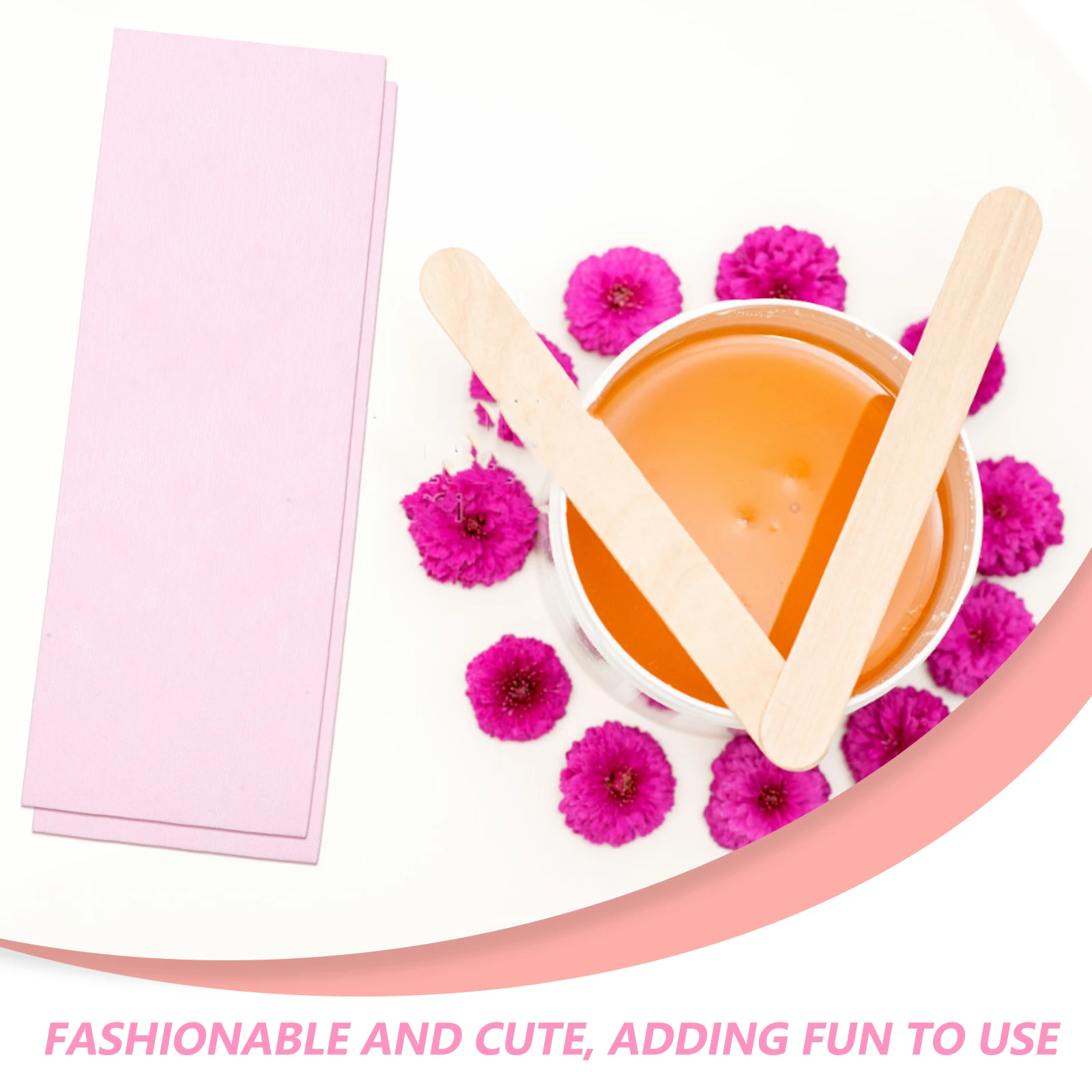 

100pcs Disposable Non woven Wax Strips for Hair Removal Pink Body Legs Arms Face 100 Sheets Safe Hygienic Waxing Tools