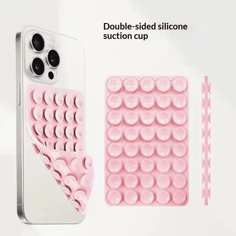 Double Sided Silicone Suction Pad 40 Suction Cups Non Slip Eco Friendly Multiple Colors For Phone Mounting Home Office Use