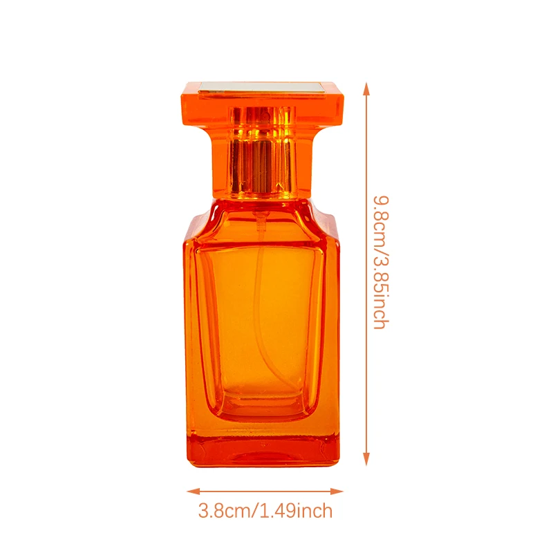50ml Glass Refillable Spiral Thick Bottom Square Glass Atomizer Perfume Bottle Cosmetic Empty Spray Bottle Container