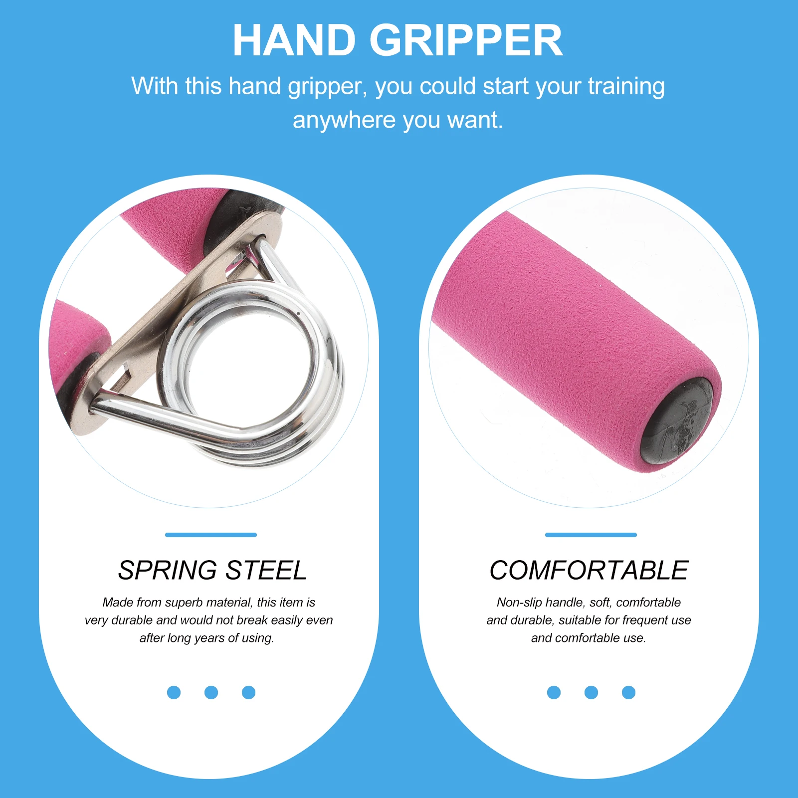 

2pcs Hand Gripper Premium Quality Wrist Strength Finger Trainer Multi-Functional Strength Recovery Device Durable for Gym