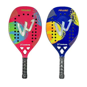 3k Camewin-Full Carbon Fiber Beach Tennis Racket, Rough Surface, Cover Bag, Send Overglue, Gift Present, 2023