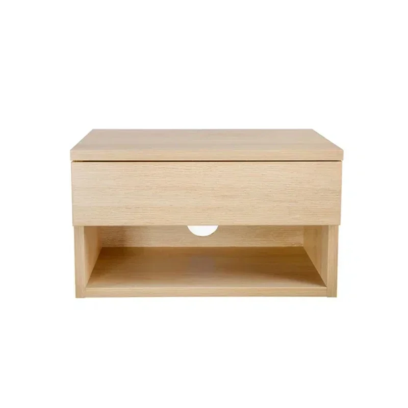 Hidden Storage Floating Nightstand with Secret Compartment Wide 30 Cm Wood Mounted Bedside Table Modern