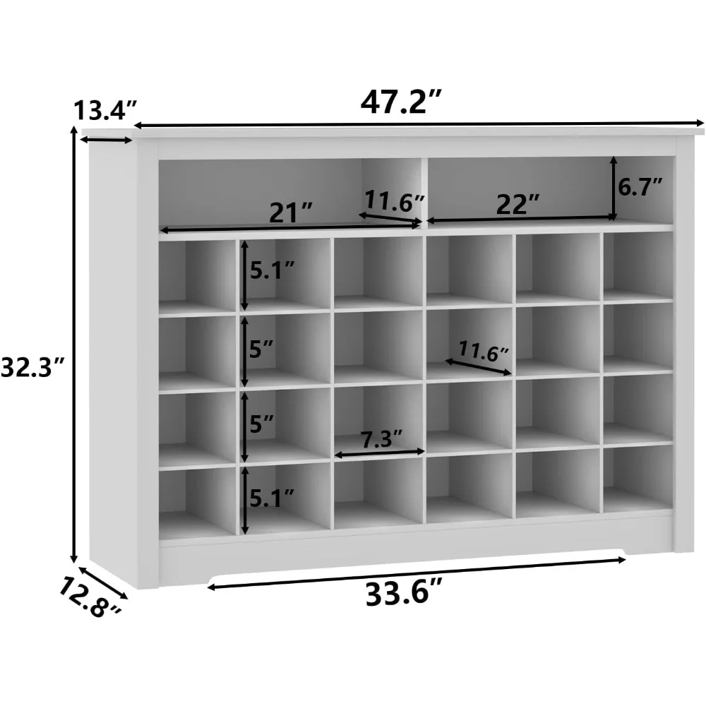 5-Tier Storage Cabinet for Entryway, Modern Shoe Rack with 26 Cubbies, Freestanding Shoe Organizer with 24 Pair Shoe Storage