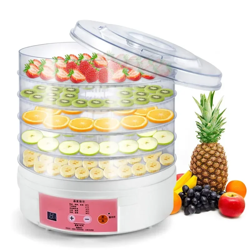 Smart Electric Food Dehydrator Machine for Home Use Drying Fruits Vegetables Meat Fish Jerky Maker with Adjustable