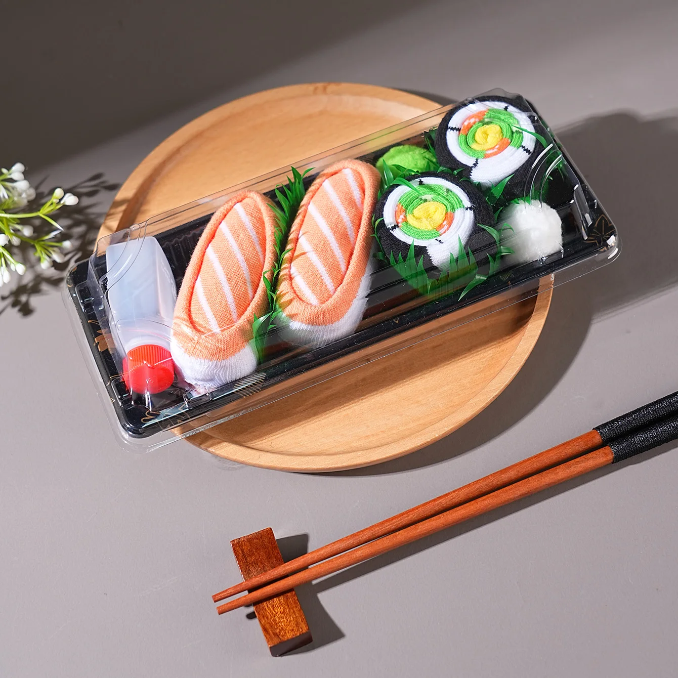 زوجان من جوارب منتصف الساق للرجال والنساء، جوارب صندوق هدايا سوشي السلمون الملونة المبتكرة والممتعة، طراز عصري أوروبي وأمريكي، هدايا جديدة غير رسمية للحفلات، عيد الميلاد، سانتا كلوز، أنماط الخريف والشتاء، جميع المواسم #2