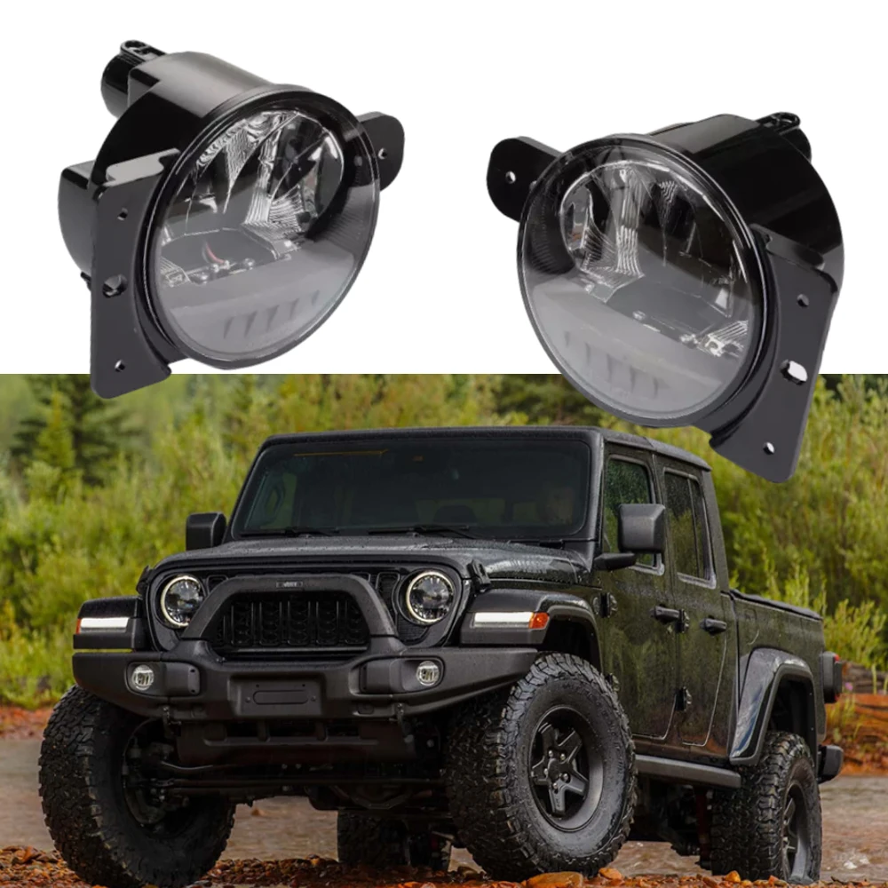 

2 шт. светодиодные противотуманные фары DRL дневные ходовые указатели поворота аксессуары для Jeep Wrangler JL 2018-2024 Jeep Gladiator JT 2020-2024