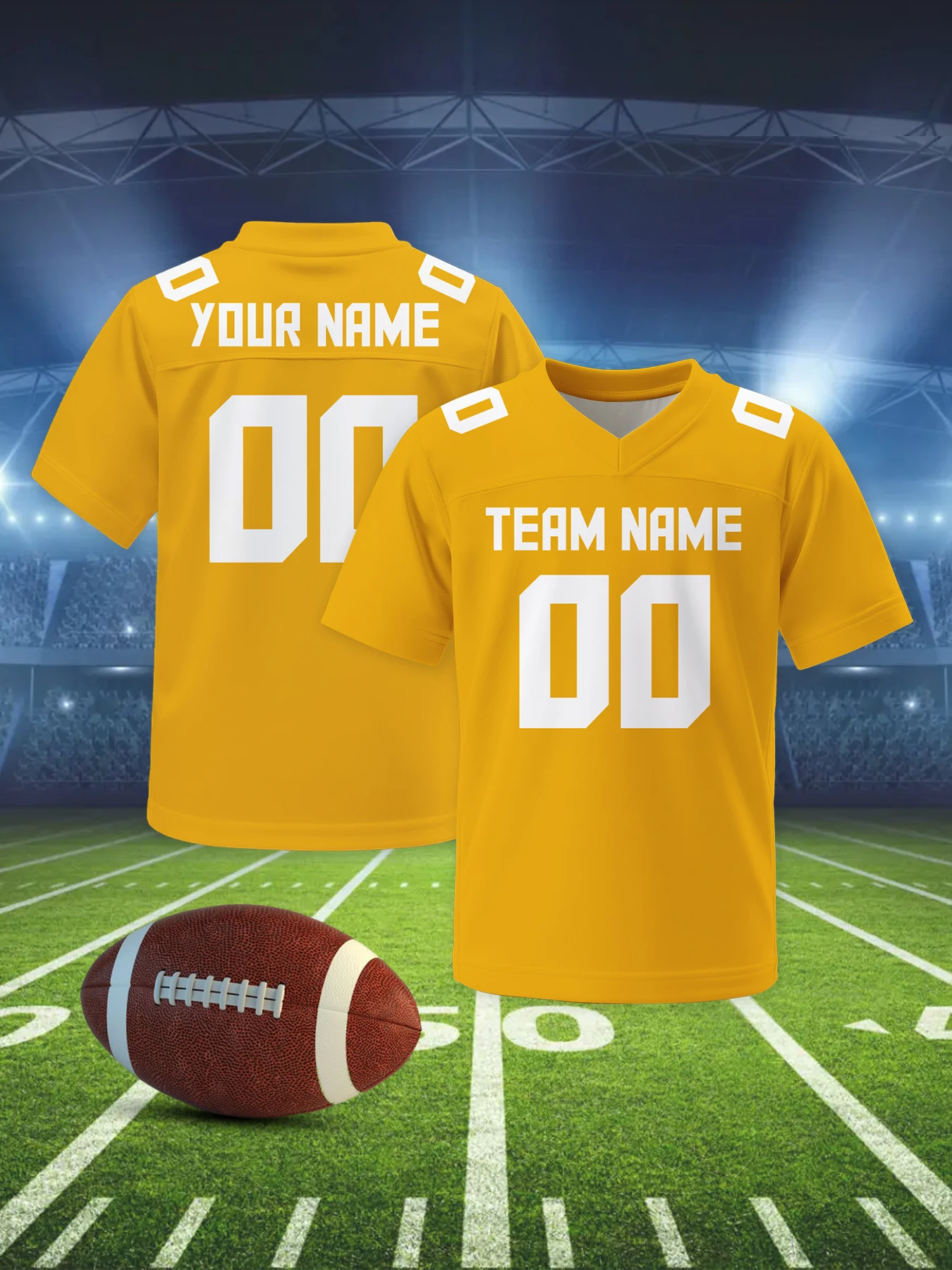 قمصان كرة القدم الأمريكية المخصصة للشباب والأطفال قمصان كرة القدم المخصصة مع رقم اسم الفريق لمحبي كرة القدم فريق جيرسي الموحد