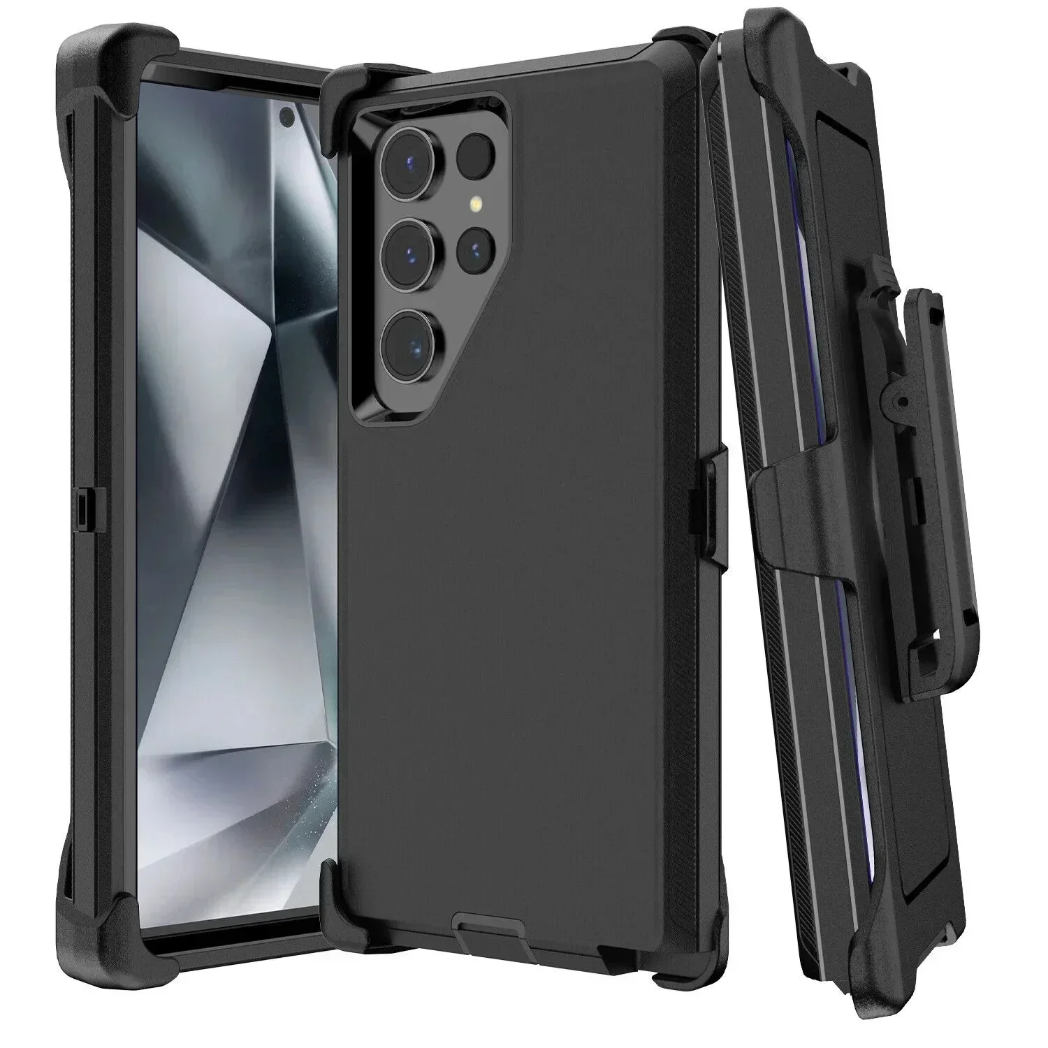 3In1 Armor Otter Case for Samsung Galaxy S24 S23 S22 S21 S20 FE Ultra S10Plus Note 20 10 9 8 Heavy Rugged Protect Case Belt Clip