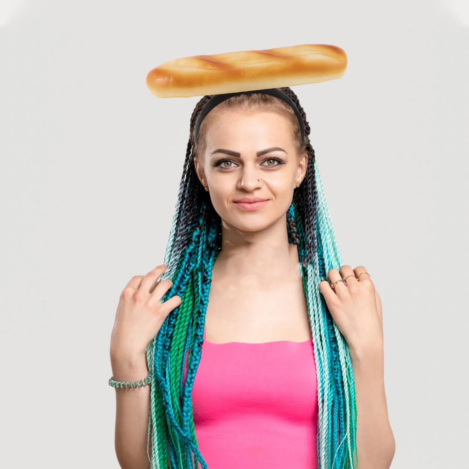 

1Pcs Creative Baguette Headband Funny Food Hair Hoop for Party Cosplay Makeup Lightweight Non-Slip Hair Accessories