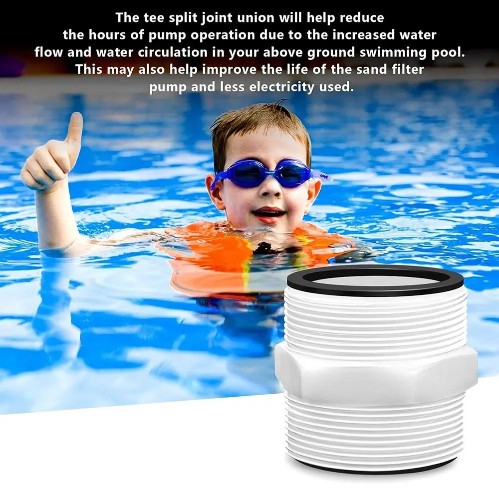 New PVC Pool Hose Connector Adapter 1.5-Inch White Dual Outlet Control Above Ground Pool Hose Extender For Colemans