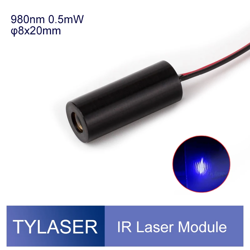 D8x20mm Aluminum Material Custom IEC Class I 0.5mw Invisible Light 980nmIR Dot Laser Module Industrial Grade APC Driver