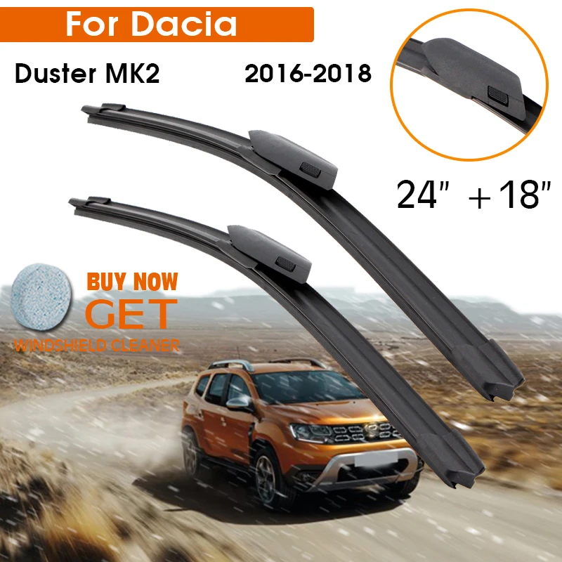 Car Wiper For Dacia Duster MK2 2016-2018 Windshield Rubber Silicon Refill Front Window Wiper 24