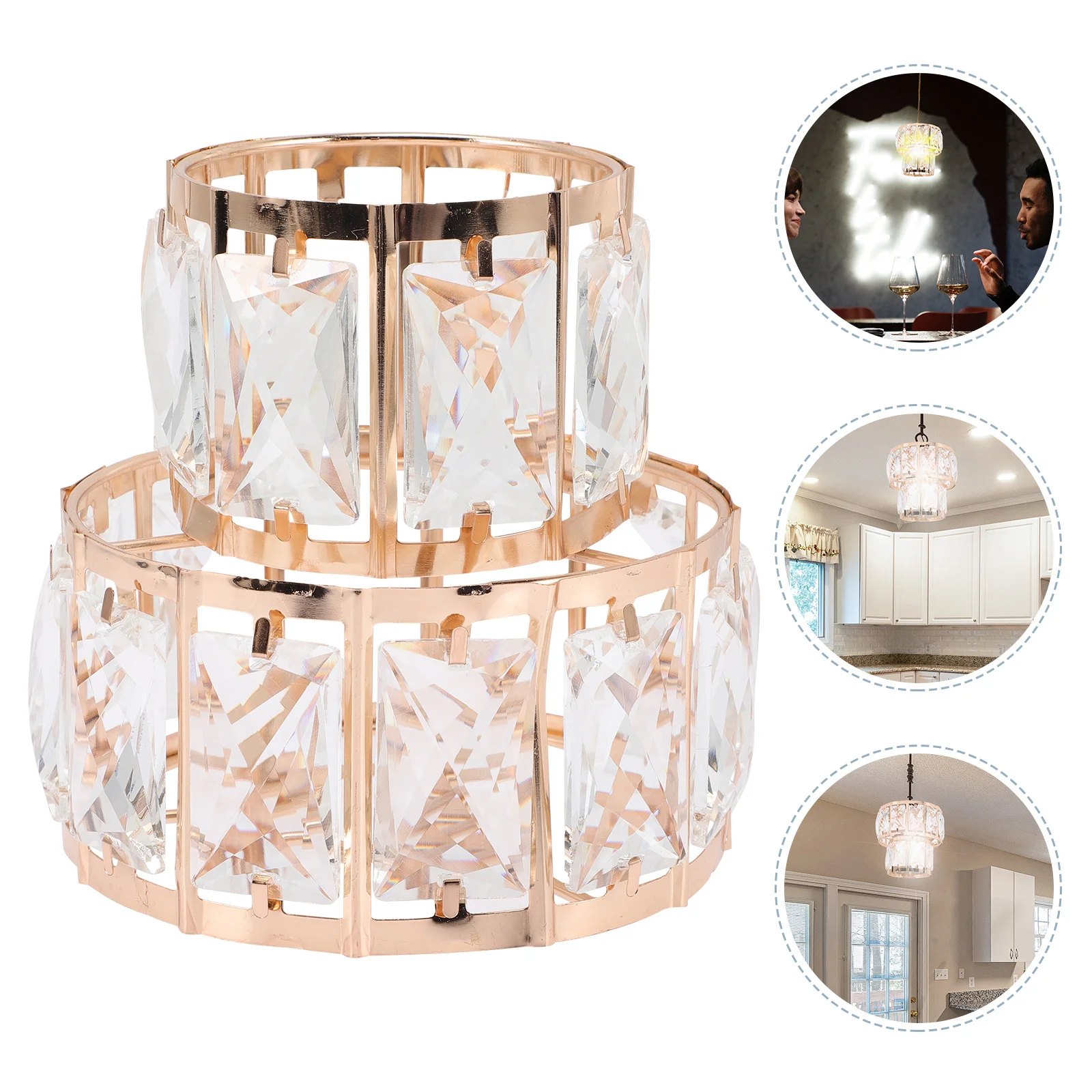 

Decorative Lamp Shade Chandelier Lantern Ceiling Light Cover Golden Replacement